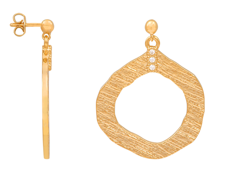 BOUCLES D'OREILLES PLAQUÉ OR ET OXYDES