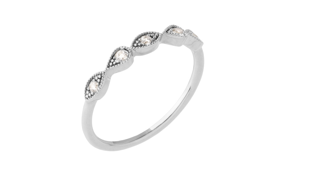 BAGUE ARGENT - 5 OXYDES