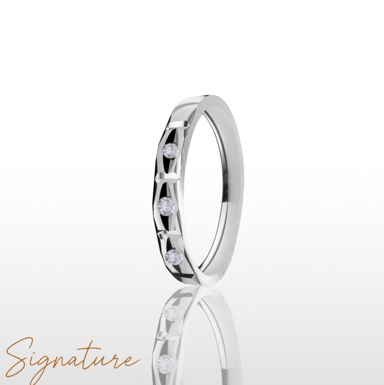 BAGUE ARGENT - HOMME - 3 DIAMANTS