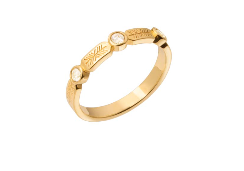 BAGUE PLAQUÉ OR ET OXYDES