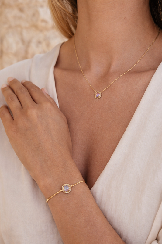 COLLIER PLAQUÉ OR - OPALE - PIECE UNIQUE