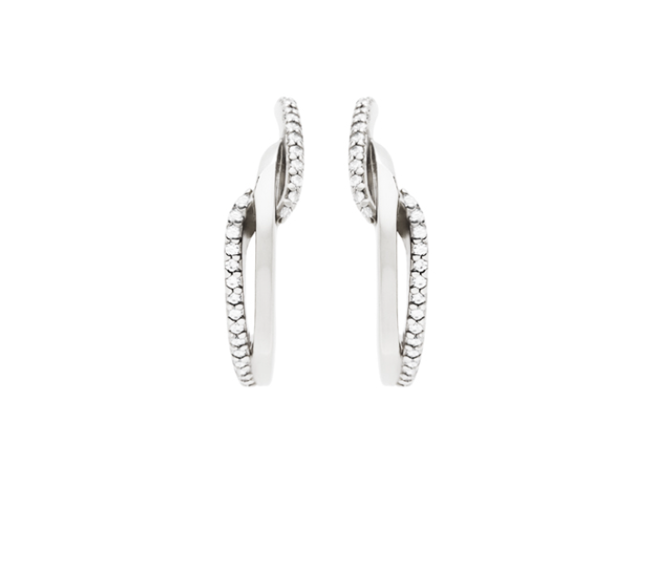 BOUCLES D'OREILLES ARGENT - VAGUE ENTRELACÉ