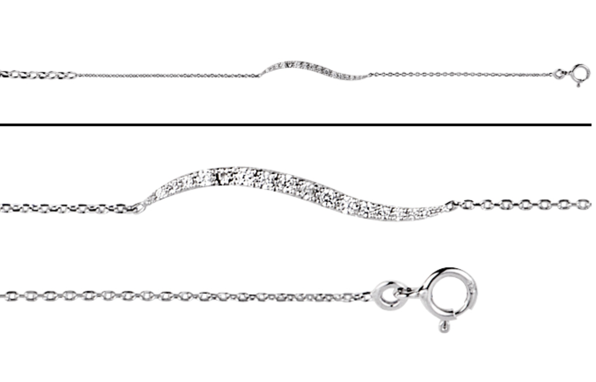 BRACELET ARGENT - VAGUE OXYDES DE ZIRCONIUM