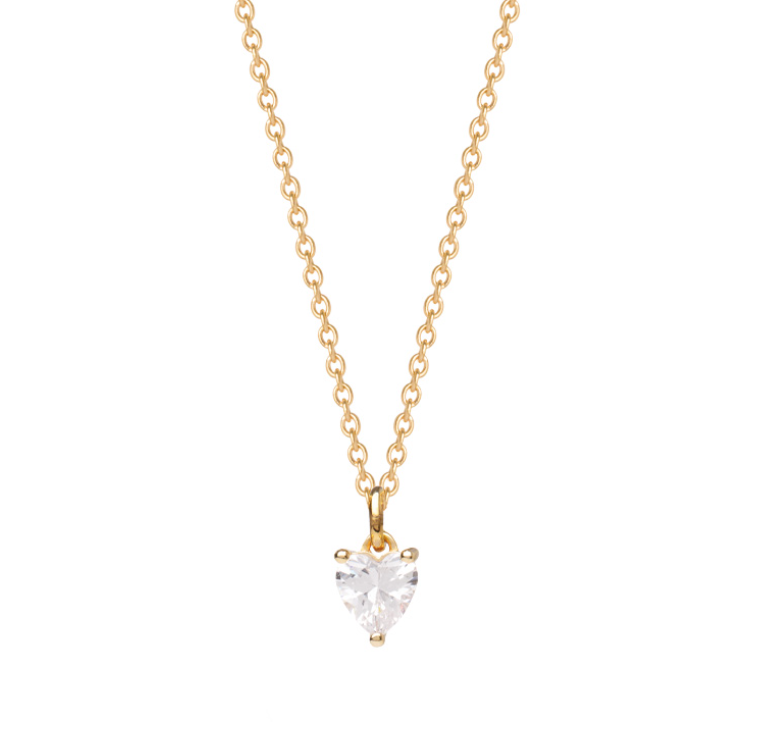 Collier en Plaqué Or – Pendentif Oxyde en Forme de Coeur