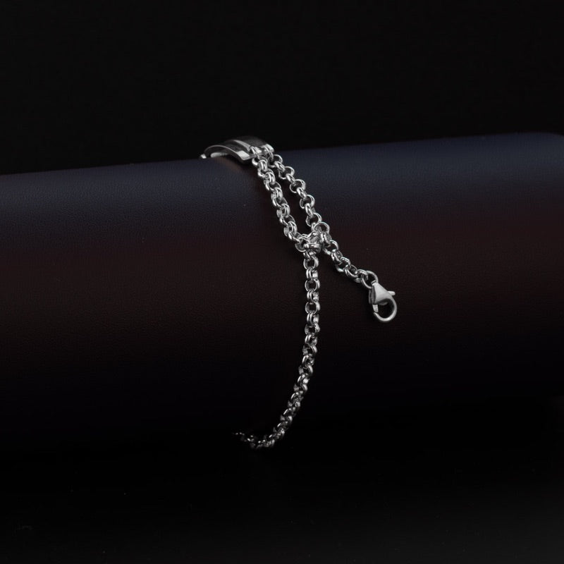 Bracelet Argent pour homme avec chaine ajustable - Création