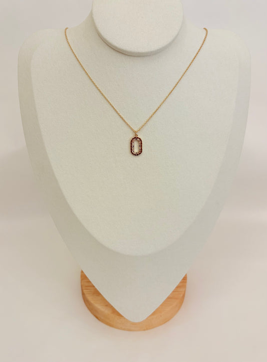 COLLIER PLAQUÉ OR PENDENTIF OXYDES MULTICOLORE