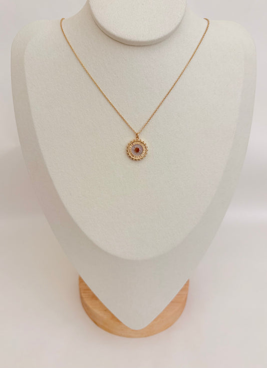 COLLIER PLAQUÉ OR ET NACRE SOLAIRE