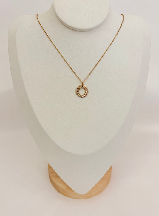 COLLIER PLAQUÉ OR ET OXYDE SOLEIL