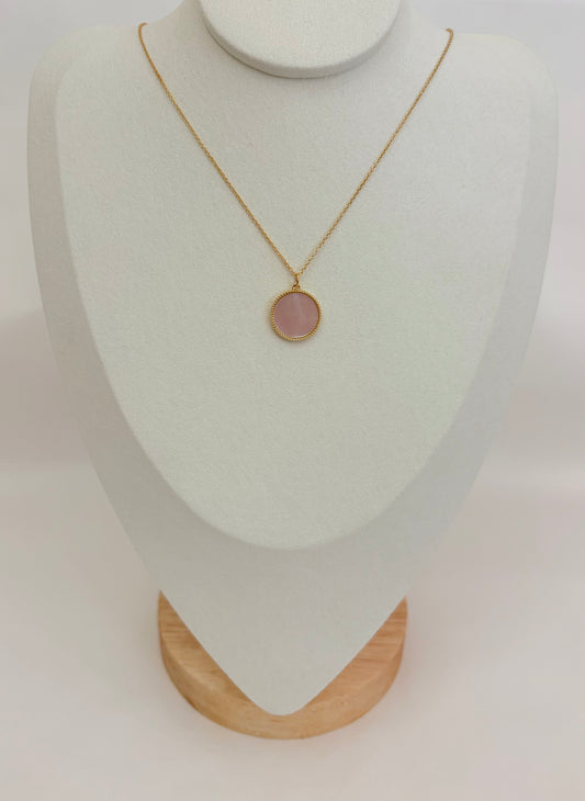 COLLIER PLAQUÉ OR ET NACRE