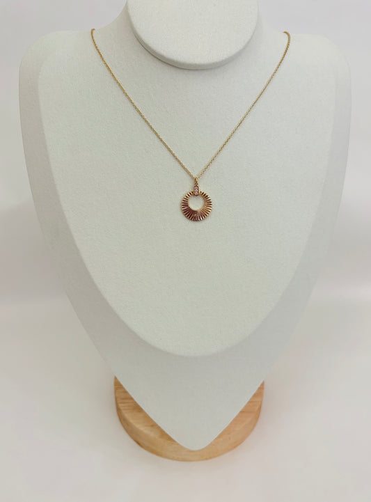 COLLIER PLAQUÉ OR ET 3 OXYDES