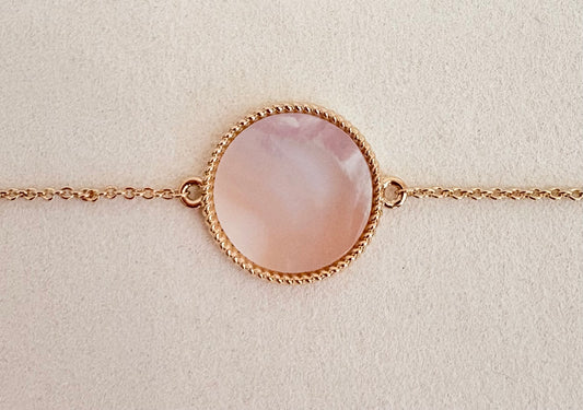 BRACELET PLAQUÉ OR ET NACRE
