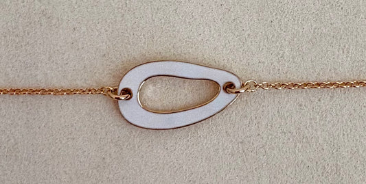 BRACELET PLAQUÉ OR PENDENTIF LAQUE BLANCHE