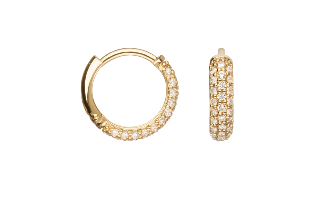 BOUCLES D'OREILLES PLAQUÉ OR - MINI CREOLES - OXYDES DE ZIRCONIUM