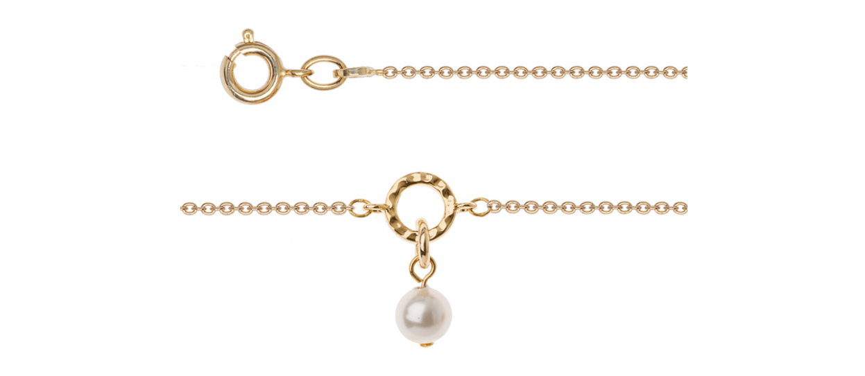 BRACELET PLAQUÉ OR ET PERLE BLANCHE D'IMITATION