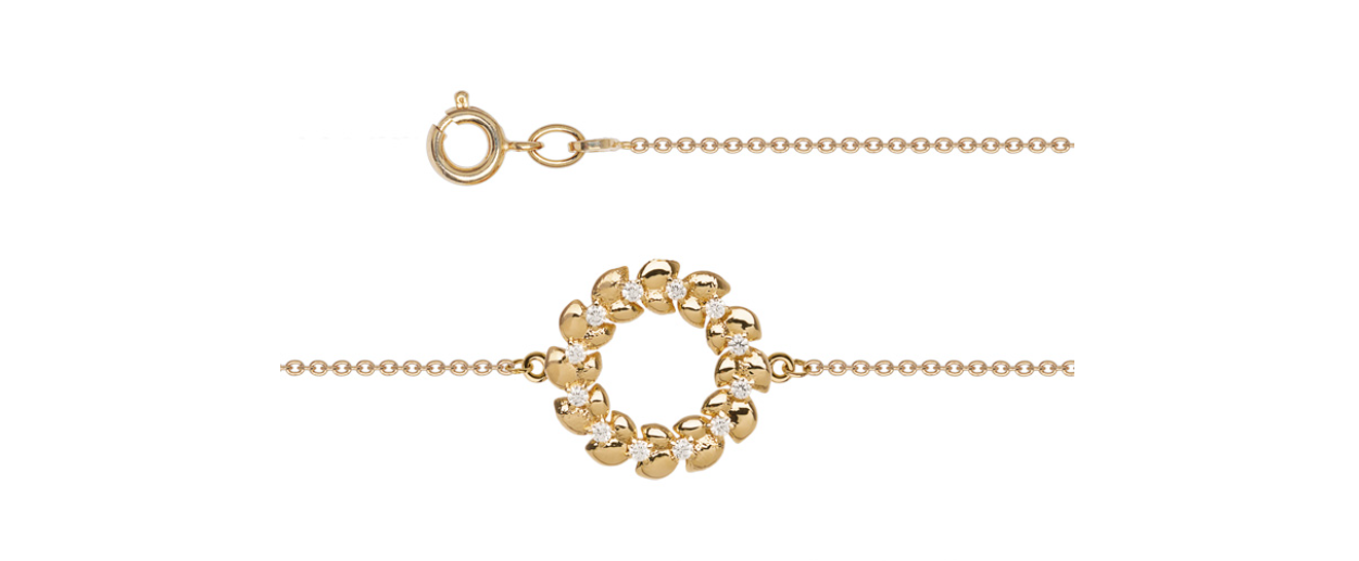 BRACELET PLAQUÉ OR ET OXYDES SOLEIL STYLISE