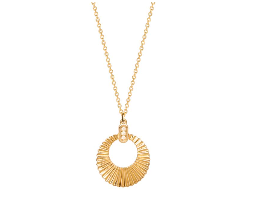 COLLIER PLAQUÉ OR ET 3 OXYDES