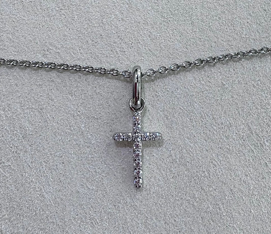 BRACELET ARGENT ET OXYDES - CROIX