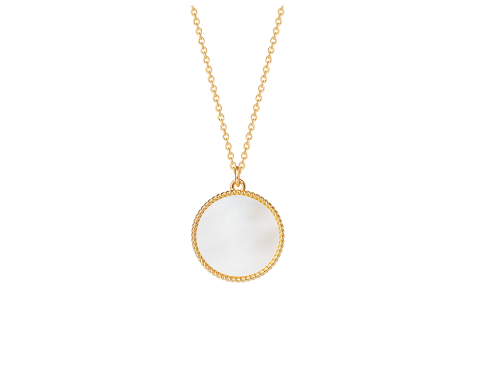 COLLIER PLAQUÉ OR ET NACRE