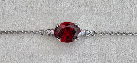 BRACELET ARGENT ET OXYDE ROUGE
