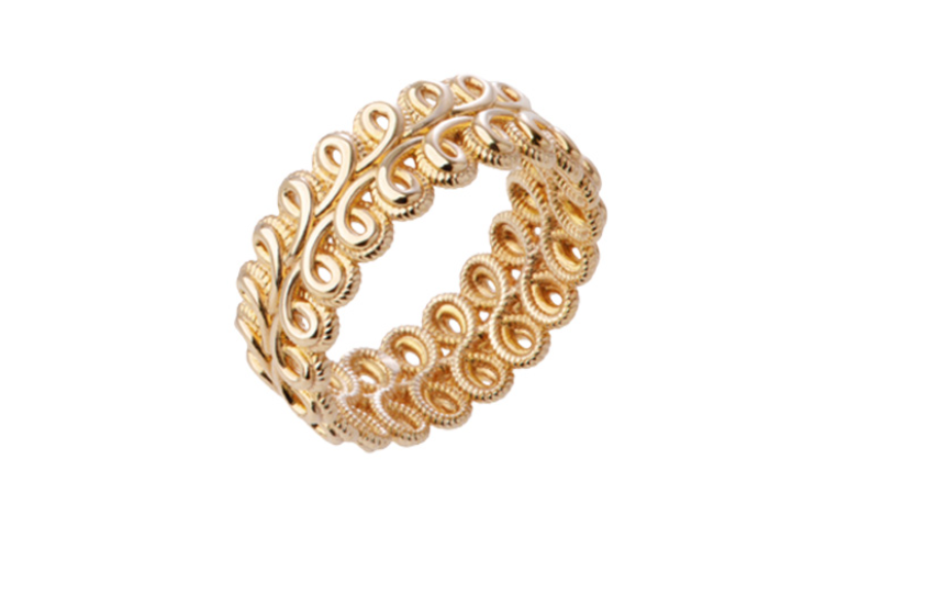 BAGUE PLAQUÉ OR - TRESSÉE