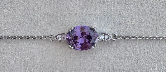BRACELET ARGENT ET OXYDE VIOLET