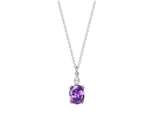COLLIER ARGENT - OXYDE VIOLET