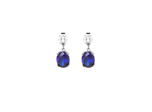 BOUCLES D'OREILLES ARGENT ET OXYDE BLEU