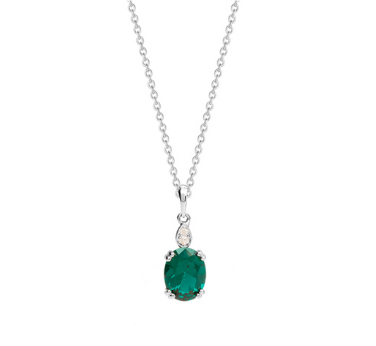 COLLIER ARGENT - OXYDE VERT