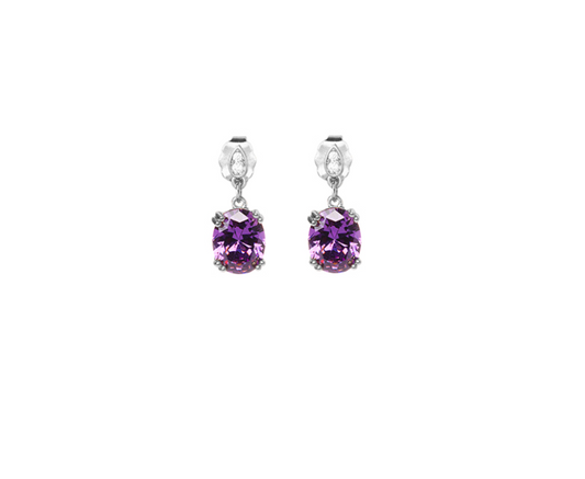 BOUCLES D'OREILLES ARGENT ET OXYDE VIOLET