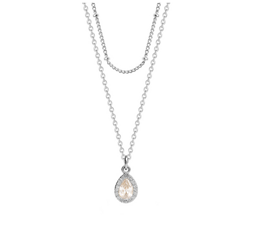 COLLIER ARGENT - OXYDE - GOUTTE D'EAU