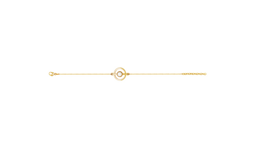 BRACELET PLAQUÉ OR DOUBLE CERCLE ET NACRE