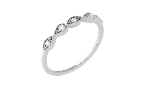 BAGUE ARGENT - 5 OXYDES