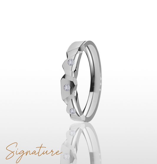 BAGUE ARGENT - HOMME - DIAMANTS