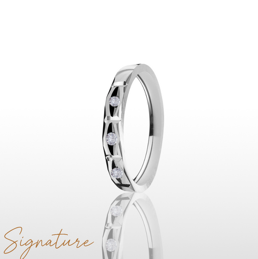 BAGUE ARGENT - HOMME - 3 DIAMANTS