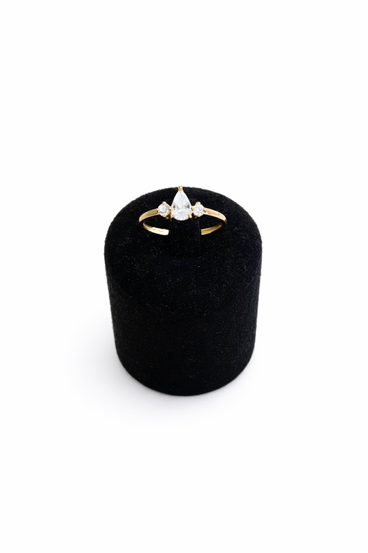 Bague en Or 18 Carats avec Oxydes de Zirconium – Taille Poire