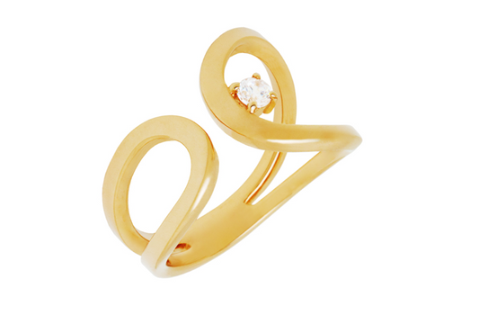 BAGUE PLAQUÉ OR ET OXYDES - OUVERTE