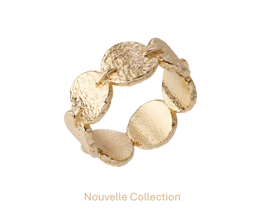 BAGUE PLAQUÉ OR - CERCLES MARTELÉS