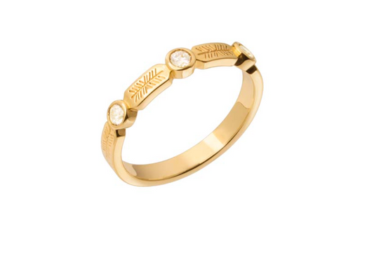 BAGUE PLAQUÉ OR ET OXYDES