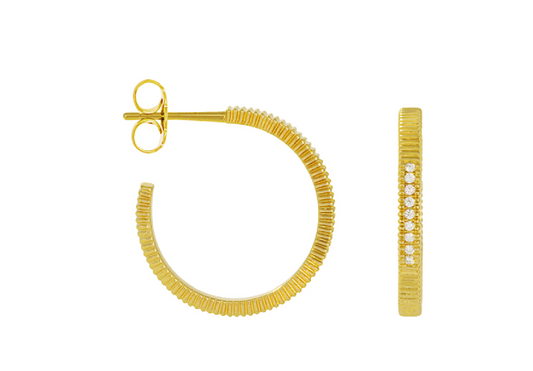 BOUCLES D'OREILLES CREOLES PLAQUÉ OR ET OXYDES