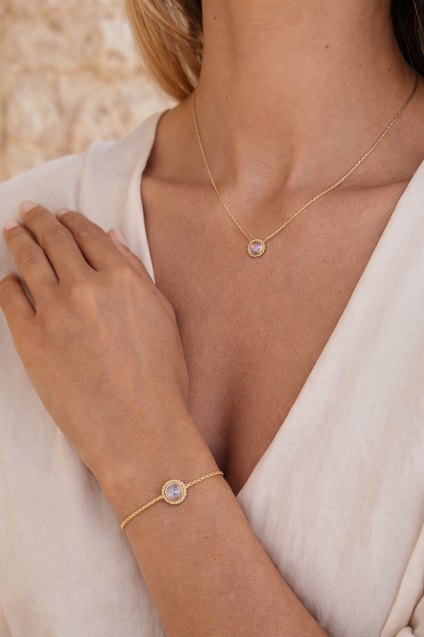 COLLIER PLAQUÉ OR - OPALE - PIECE UNIQUE