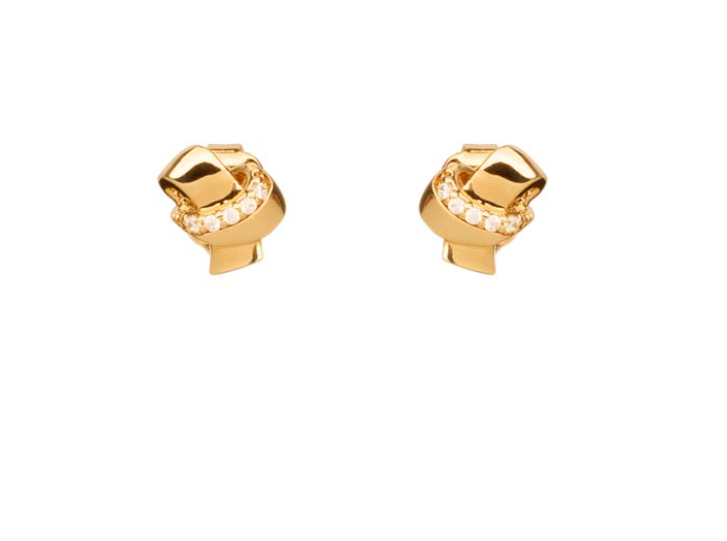 BOUCLES D'OREILLES PLAQUÉ OR - NOEUD - OXYDES