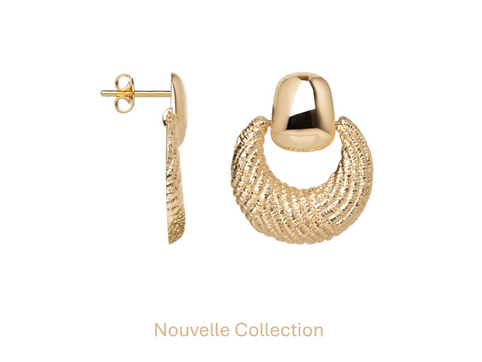 BOUCLES D'OREILLES PLAQUÉ OR - TEXTURÉ