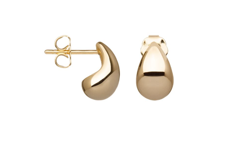 BOUCLES D'OREILLES PUCES - PLAQUÉ OR - GOUTTE D'EAU