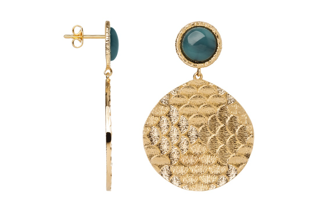 BOUCLES D'OREILLES PLAQUÉ OR - EFFET ECAILLES