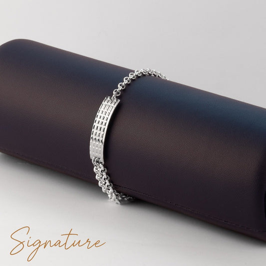 BRACELET ARGENT - HOMME - PLAQUE