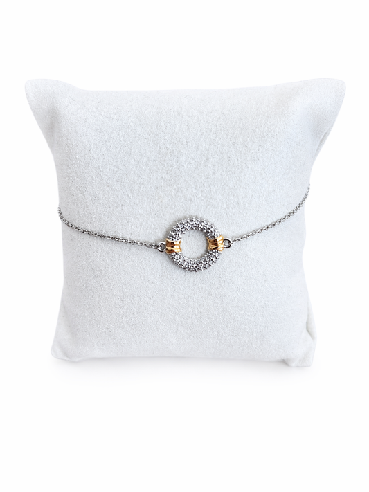 Bracelet en Argent, Plaqué Or et Oxydes de Zirconium