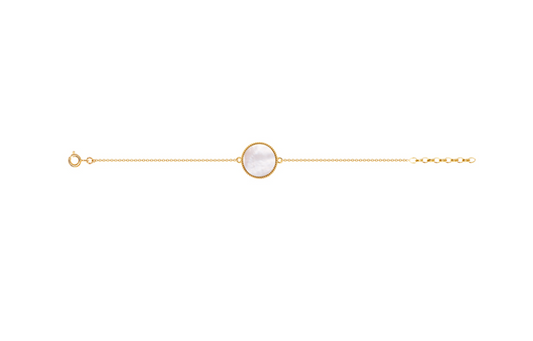 BRACELET PLAQUÉ OR ET NACRE