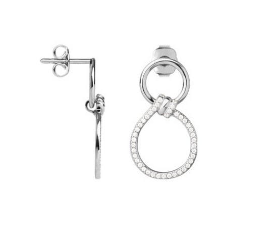 Boucles d'Oreilles en Argent et Oxydes de Zirconium