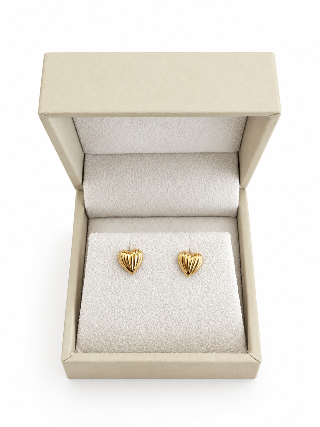 Boucles d'Oreilles puces en Or 18 carats - Forme Coeur