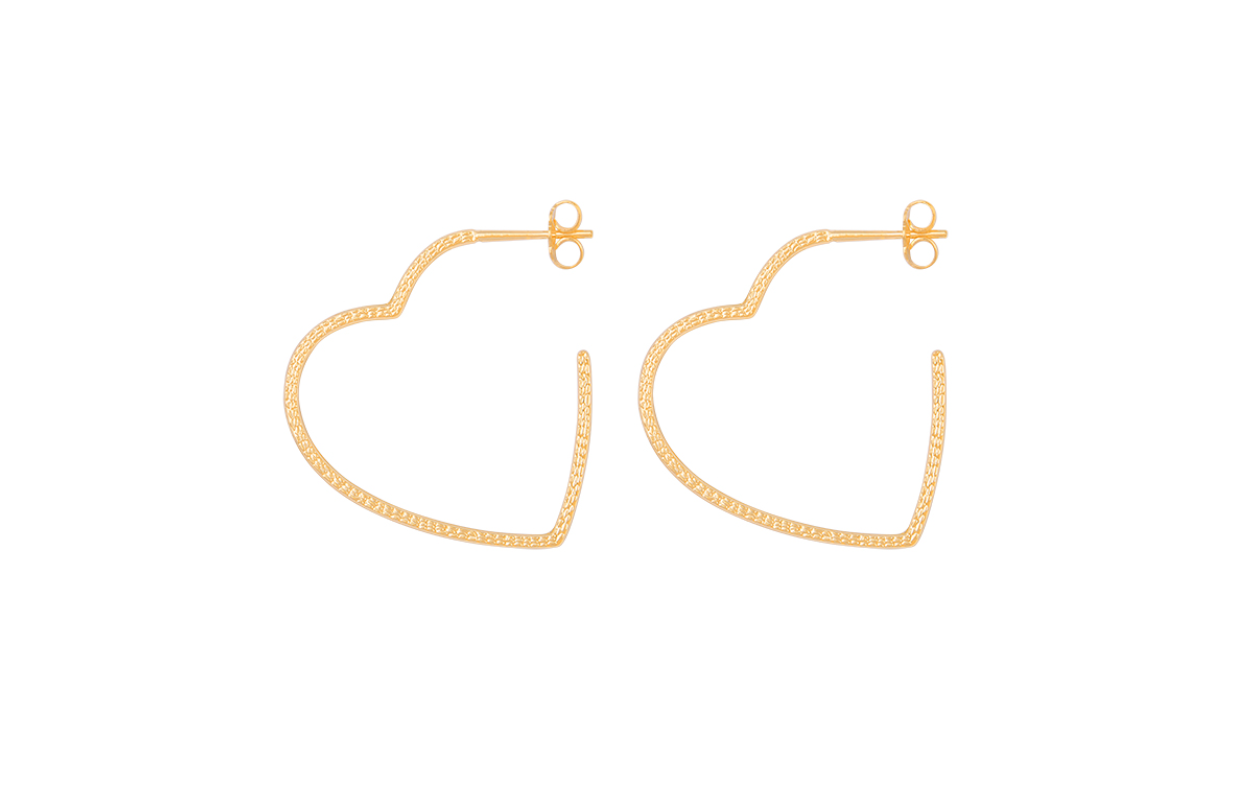 BOUCLES D'OREILLES CREOLES PLAQUÉ OR COEUR